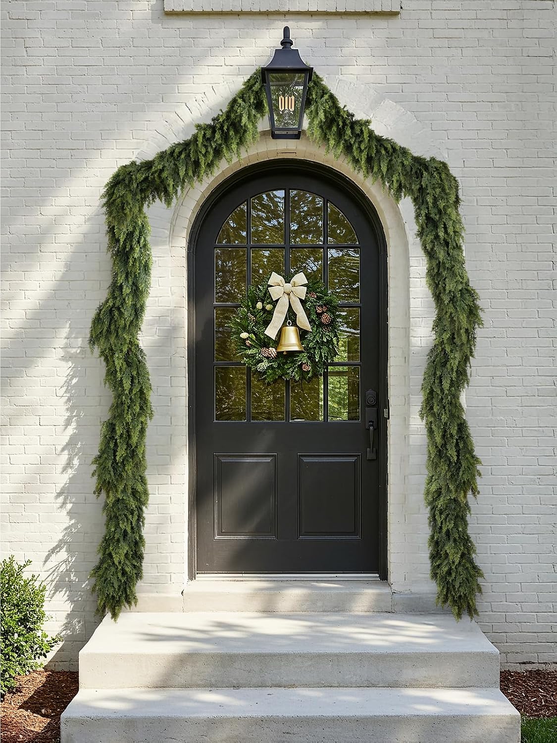 9ft christmas cedar garland, real touch soft greenery on a desk or shelf