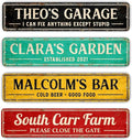 Custom Signs Outdoor Metal, Personalized Street Sign for Home Bar Wall Decor, 6x24 Inches, Fade Resistant Aluminum-UV Protected and Weatherproof