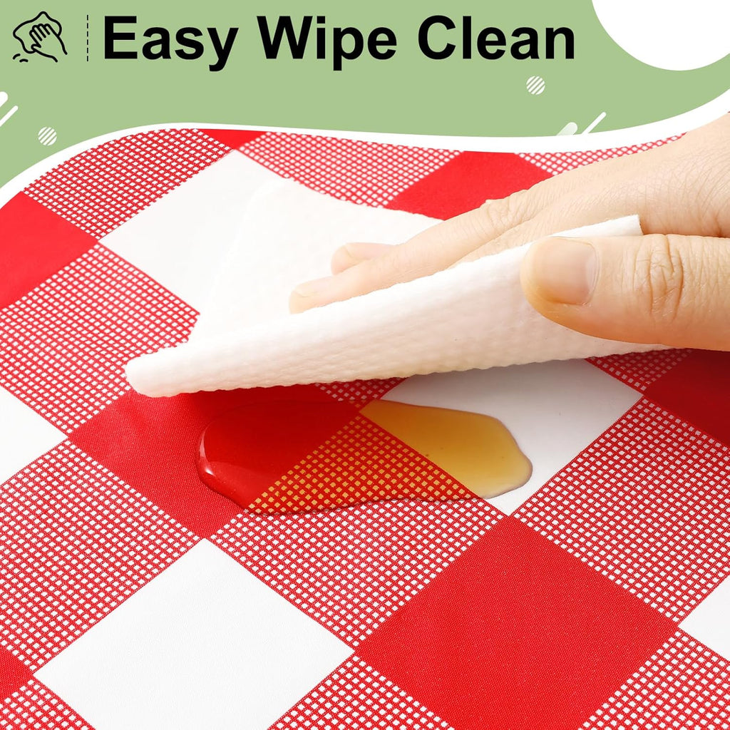 misaya 4 Packs Buffalo Disposable Table Cloth, 54 x 108 Inch Waterproof Plastic Tablecloth, Rectangle Red and White Checkered Table Covers for Picnic, Birthday, Party, Back to School