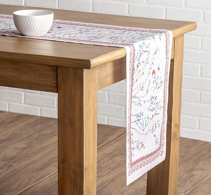 Maison d' Hermine Table Runner 100% Cotton Single Layer Table Runners 60 inches Long for Thanksgiving Christmas Decorations Home Kitchen Dining Party Wedding (Fairy Christmas, 14.5" x 60")