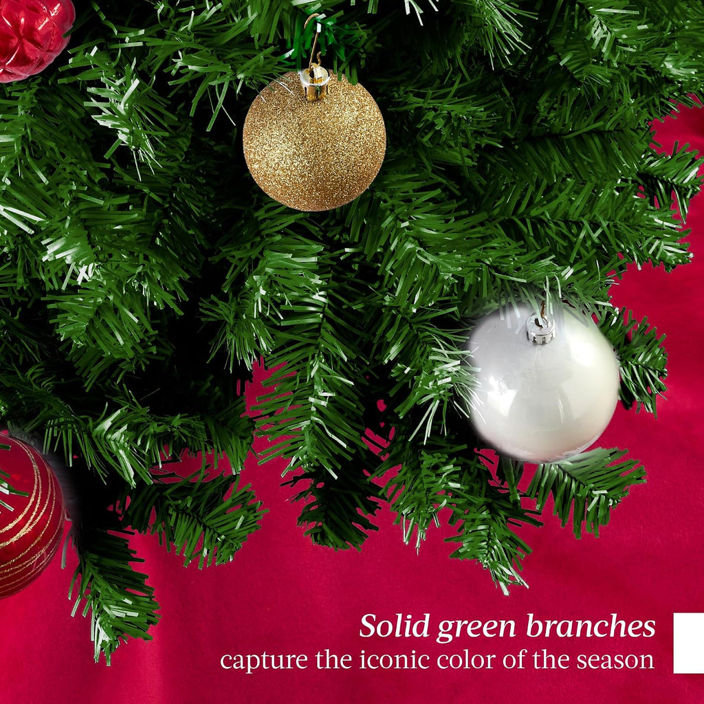 best choice products artificial christmas tree, 6ft premium, close-up detail