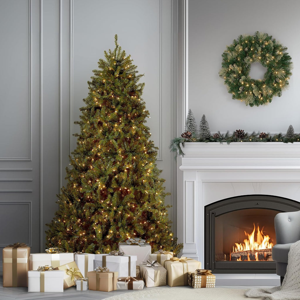 national tree company 6.5ft pre-lit dunhill fir artificial shown in use
