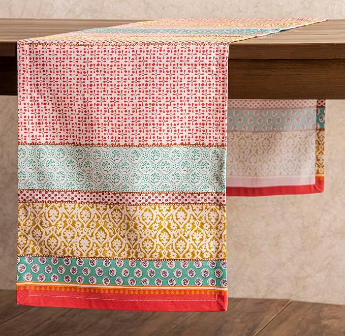 Maison d' Hermine Table Runner 100% Cotton Single Layer Table Runners 72 inches Long Decorative for Home Kitchen Dining Party Baby Shower Wedding Bridal Shower Spring Summer (Provence, 14.50" x 72")