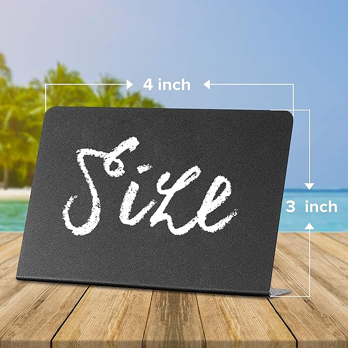 10 Pack Mini Chalkboard Signs 3x4 inch – Erasable Food Signs for Buffet - Catering - Bakeries & Parties - Small Black Chalkboard Labels - Tabletop Displays & Wedding Chalk Board Name Plates