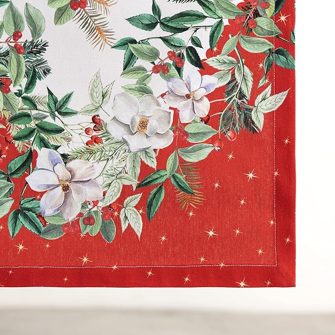 Maison d' Hermine Table Runner 100% Cotton Single Layer Table Runners 72 inches Long for Thanksgiving Christmas Decorations Home Kitchen Dining Party Wedding (Noel, 14.5" x 72")