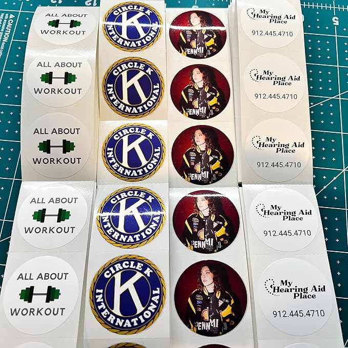 150 Custom Circle/Square BOPP Roll Labels- Personalized Stickers for Business Logo, Party, Wedding Favor, Baby Shower-Any Design Text + Image, Matte/Gloss Finish (2.5 Inch Circle)