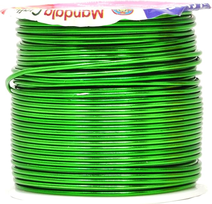 Mandala Crafts 16 Gauge Anodized Aluminum Craft Wire for Jewelry Making – 390 FT Colored Flexible Silver Black Gold Purple Red Kelly Green Wire - Bendable for Bonsai Armature Crafting Sculpting