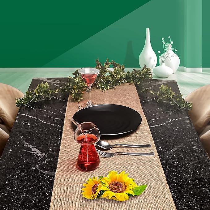 Burlap Table Runners (Pack of 12) – 12”x 108” - No-Fray Finished Edge Premium Quality Natural Table Runner – No Odor, Eco-Friendly Burlap Runner, Perfect for Rustic Table Decor and Other DIY Crafts