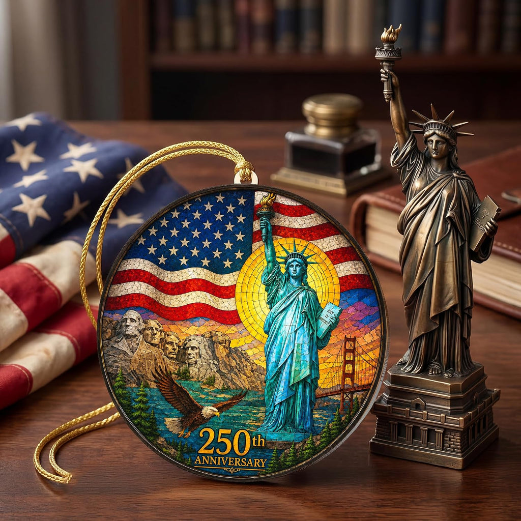 250 Anniversary USA Ornament, 2D Acrylic America Merchandise 250, Christmas in July Decorations, Christmas Decorations, USA 250th Anniversary, USA 250th Birthday Gifts