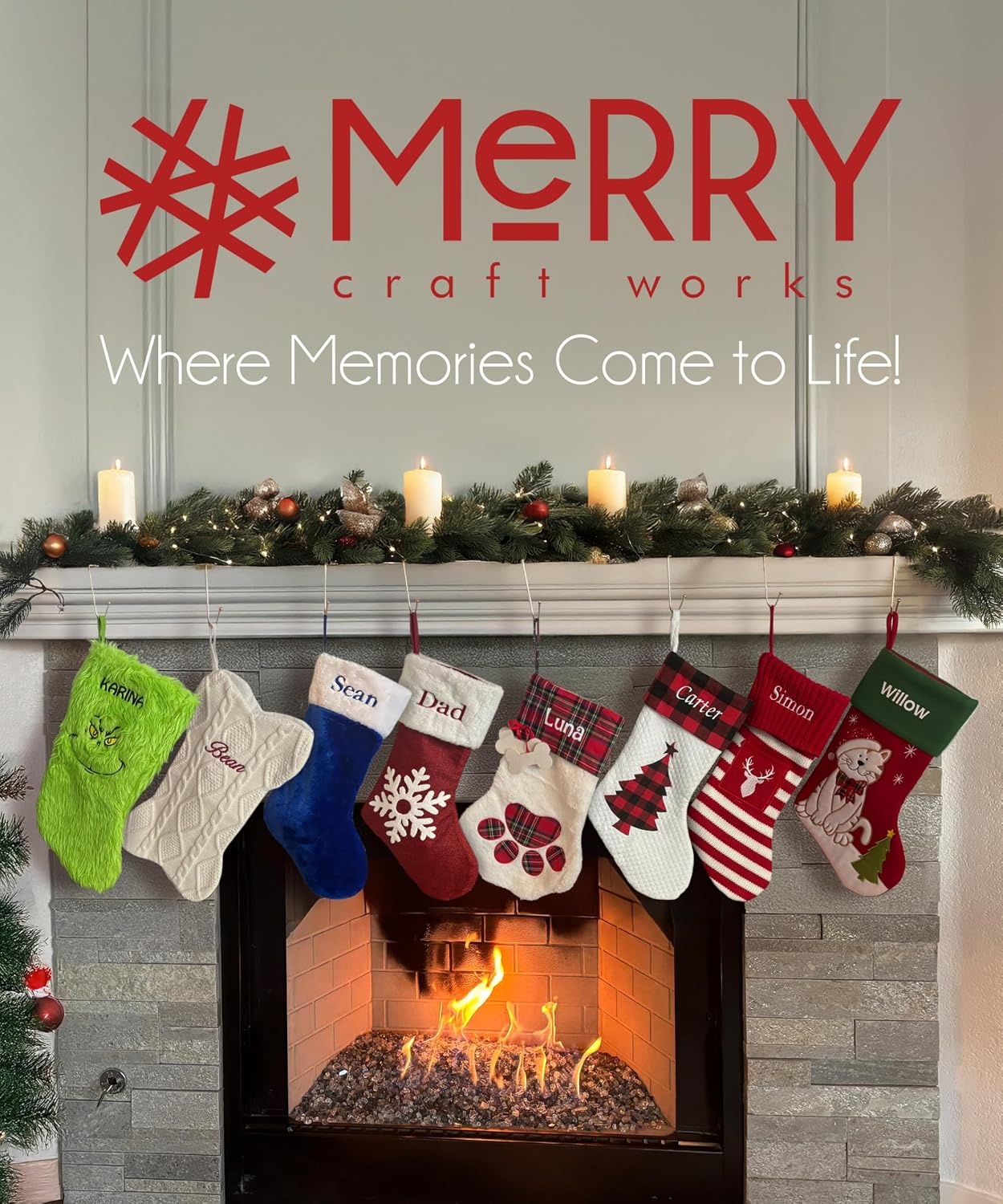 Custom Plush Paw Christmas Stockings with Pet Name, Personalized Dog Cat Paw Stockings Embroidered for Family Decorations 2026 Xmas Gift, 1 Pack