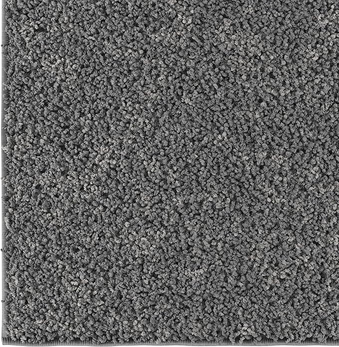 Ottomanson 2' x 3' Shaggy Area Rug - Plush & Cozy Non-Slip Carpet for Bedroom, Living Room & Nursery - Non Shedding & Durable for High-Traffic Areas, Gray