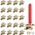 BRUBAKER 20 Pack Tree Candle Holders for Christmas Tree - Gold - Traditional Vintage Candle Holders with Clip