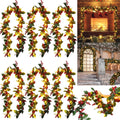 christmas garland 36 ft 30 led berry greenery, main product view