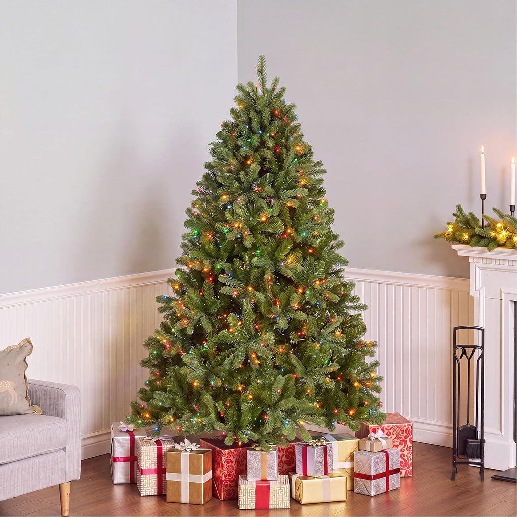 national tree company 6.5ft pre-lit downswept douglas fir shown in use