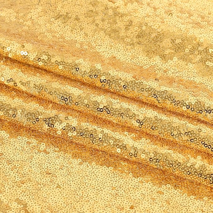 Gold Sequin Backdrop Curtains 2 Panels 2FTx8FT Glitter Gold Photo Backdrop for Wedding Party Stage Decorations