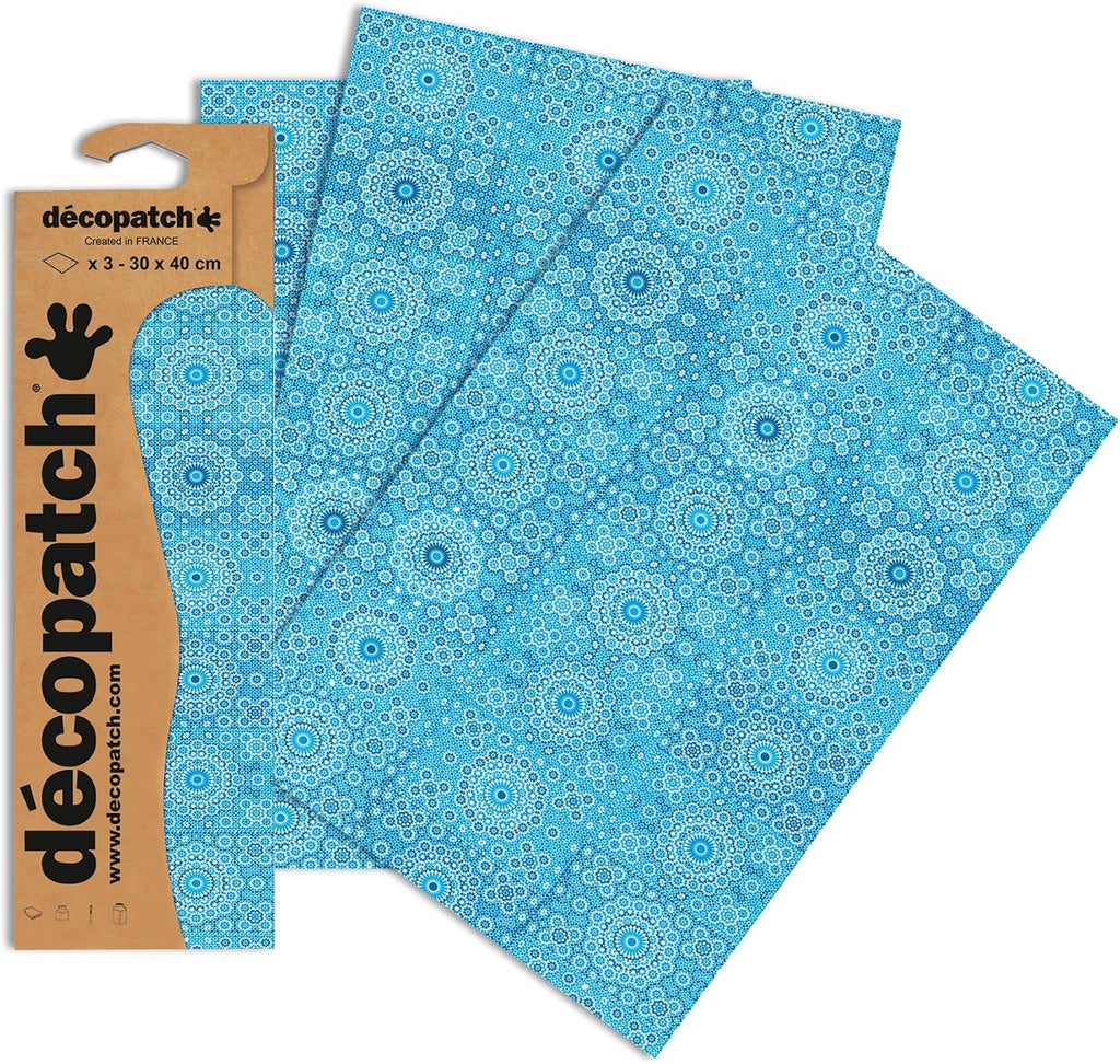 Clairefontaine décopatch Blues Mosaic Paper, 30 x 40 cm, Pack of 3 Sheets