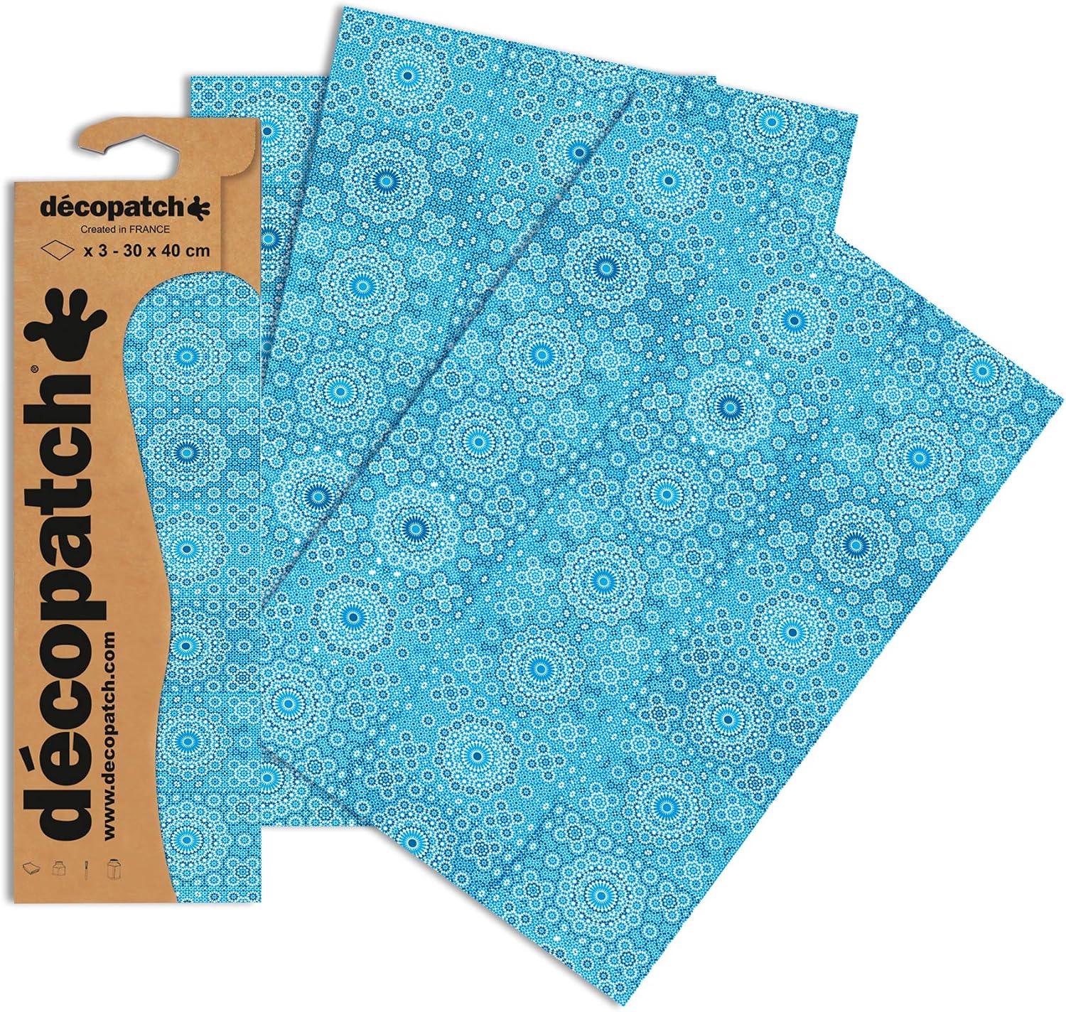 Clairefontaine décopatch Blues Mosaic Paper, 30 x 40 cm, Pack of 3 Sheets