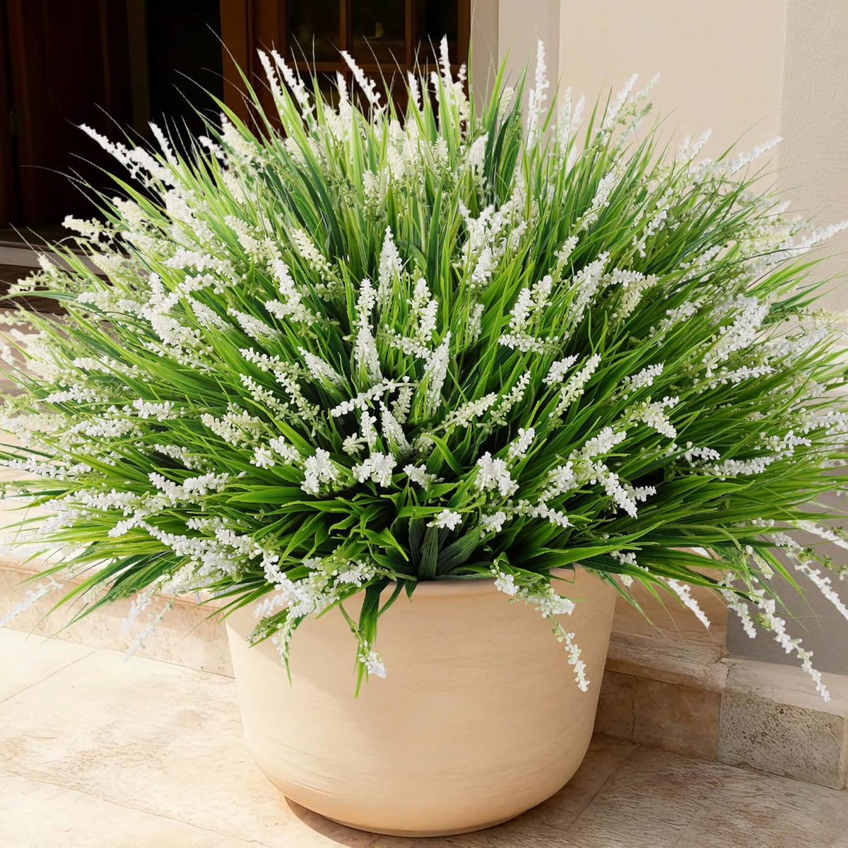 Ivydale 20PCS Artificial Plants Fake Flowers Monkey Grass for Outdoors,UV Res...