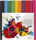 Clairefontaine 995001C - 10 Rolls of Florist Crepe Paper - Size 25 x 100 cm - 250% Elasticity - Weight 160 g - Paper Flowers - Non-Disgorging Colours - Assorted 10 Bright Colours