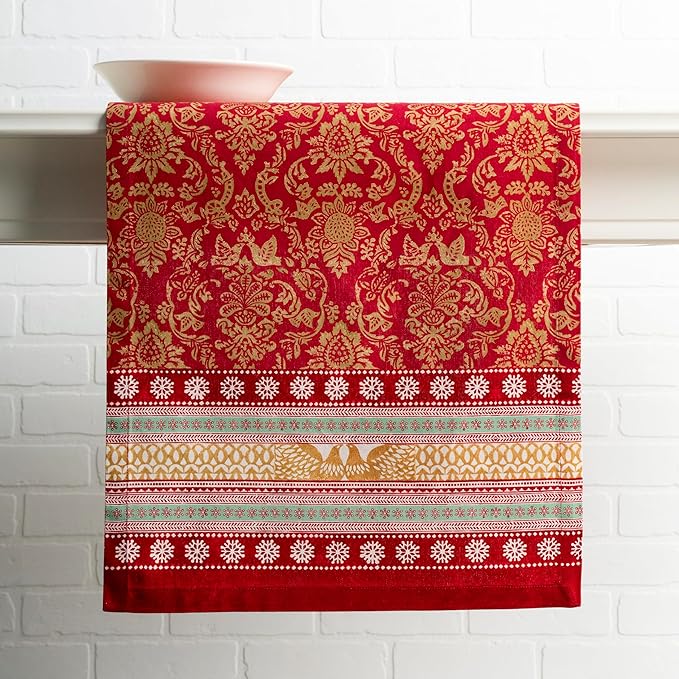 Maison d' Hermine Table Runner 100% Cotton Single Layer Table Runners 108 inches Long Decorative for Home Kitchen Dining Party Baby Shower Wedding Bridal Shower (Sofia, 14.50" x 108")