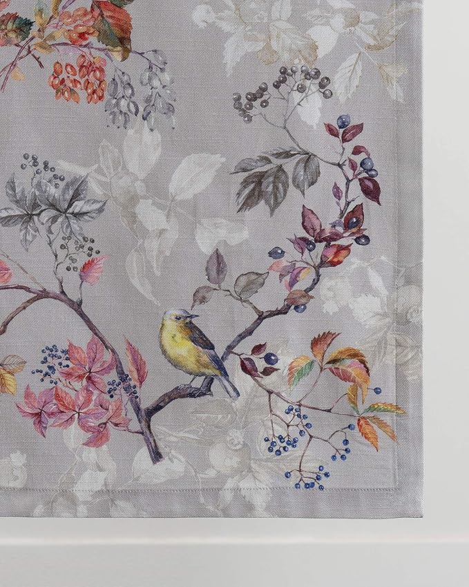 Maison d' Hermine Table Runner 100% Cotton Single Layer Table Runners 60 inches Long for Thanksgiving Christmas Decorations Home Kitchen Dining Party Wedding (Equinoxe - Grey, 14.5" x 60")