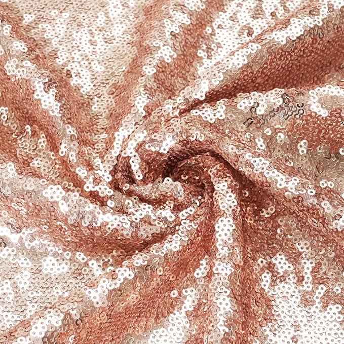 Eternal Beauty Rose Gold Sequin Backdrop, 6x6 Ft Glitter Background Curtains for Shimmer Photography Party Wedding Birthday Back Drop Decor