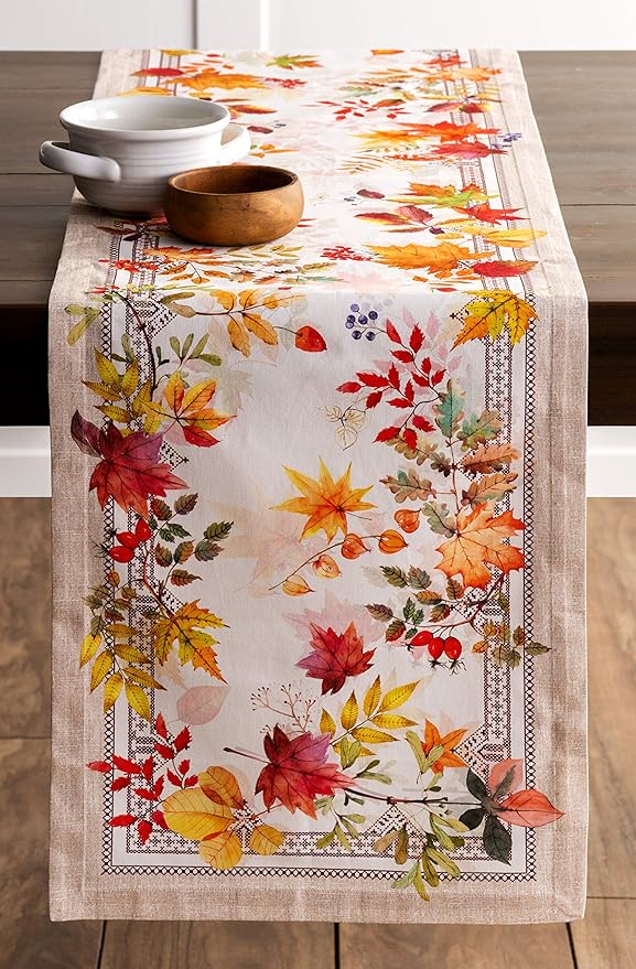 Maison d' Hermine Table Runner 100% Cotton Single Layer Table Runners 60 inches Long for Thanksgiving Christmas Decorations Home Kitchen Dining Party Wedding (Amarante, 14.5" x 60")