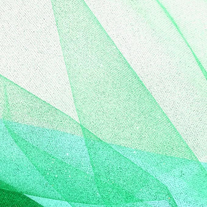 Sparkling Tulle Rolls, 15” by 30 Yards (90FT) Glitter Tulle Spool Ribbon Fabric for Wedding Birthday Bridal Shower Tutu Skirt Party Gift Wrapping(Green)