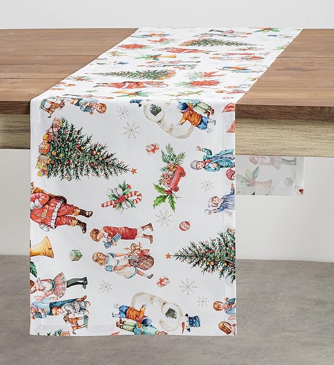 Maison d' Hermine Table Runner 100% Cotton Single Layer Table Runners 108 inches Long for Thanksgiving Christmas Decorations Home Kitchen Dining Party Wedding (Chromo, 14.5" x 108")