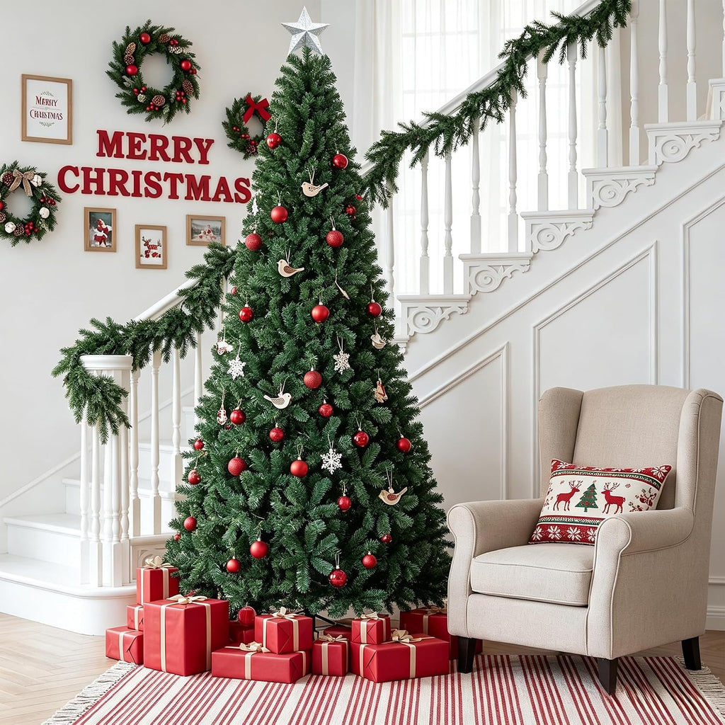 artificial christmas tree,7.5ft christmas with over 1800 branch shown in use