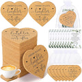 Uiifan 150 Set Wedding Favors for Guest Coaster Gifts Bulk Heart Shaped Coasters Thank You Cards Organza Bags Guest Souvenirs for Wedding Party Bridal Favors