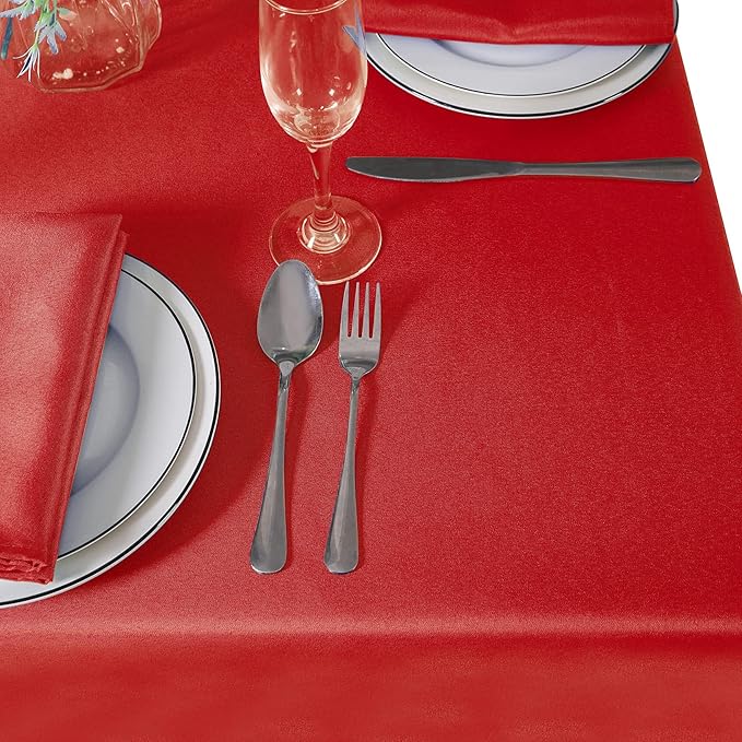 Cupuamon Square Tablecloth 70x70 inch Washable Polyester Fabric Table Cloth for Wedding Party Dining Banquet Decoration（70x70,Red）
