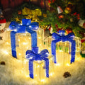 set of 3 christmas lighted gift boxes,indoor outdoor, main product view