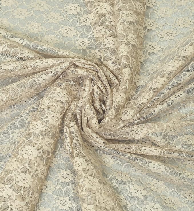 MDS Pack of 20 Wedding 12 x 108 inches Lace Table Runner for Wedding, Decorations for Birthday Parties, Banquets, Graduations, Engagements, and Runners fit Rectangle, Round Table- Champagne Gold