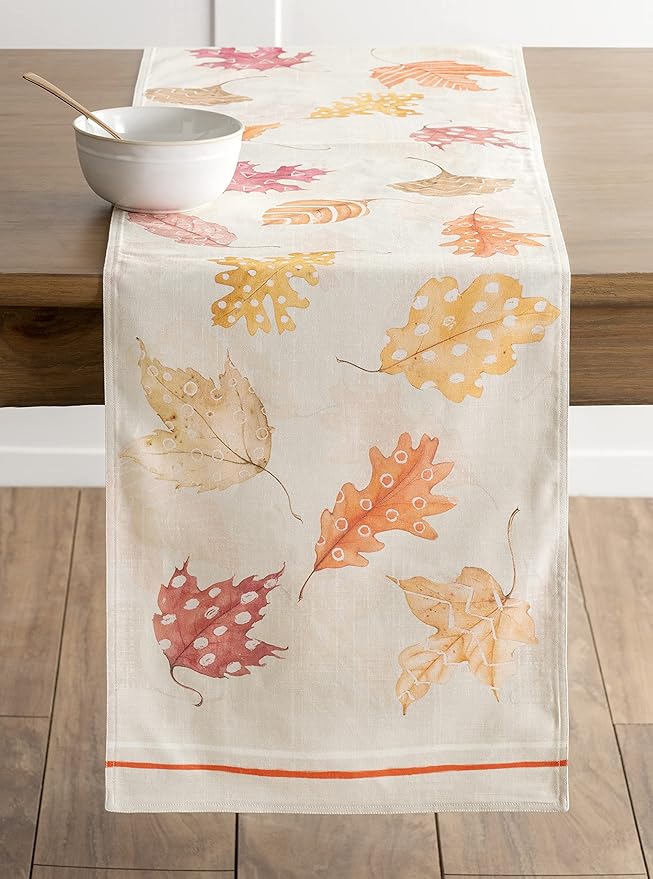 Maison d' Hermine Table Runner 100% Cotton Double Layer Table Runners 72 inches Long for Thanksgiving Christmas Decorations Home Kitchen Dining Party Wedding (Colours of Autumn, 14.5" x 72")