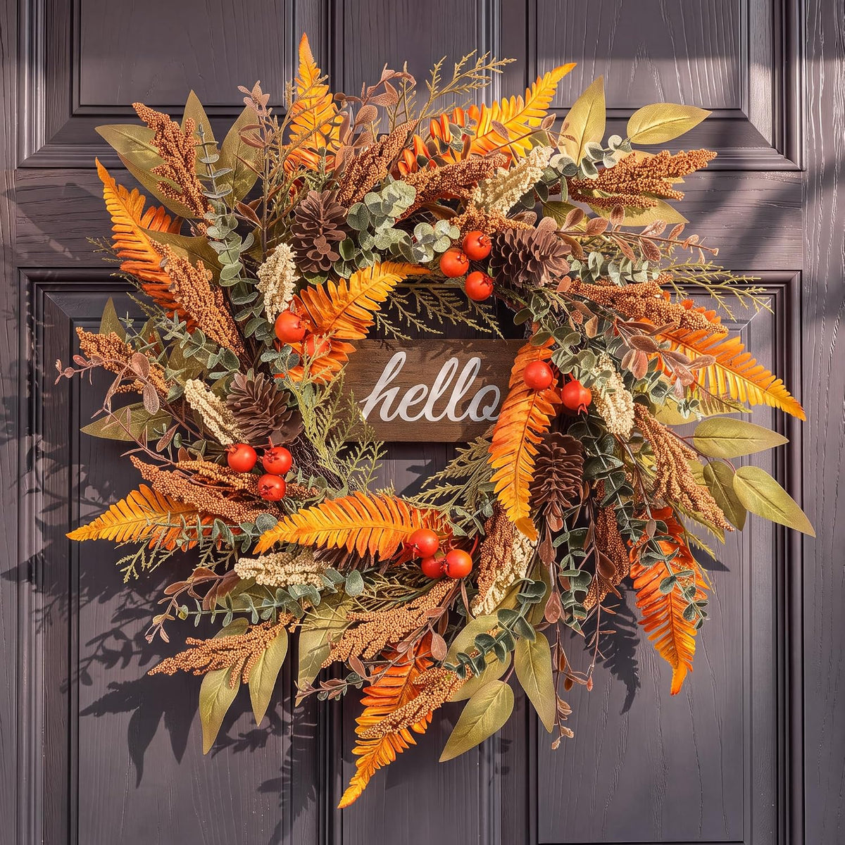 paper fair 26 inch fall wreath for front, main product view