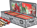 HOLDN’ STORAGE Premium Wrapping Paper Storage Container - Durable 600D Tear-Proof, Fits 27 Rolls Gift Wrap, Extra Pockets for Ribbons & Bows, Underbed Storage - Ideal for Holiday Christmas, Grey/White Snowflakes