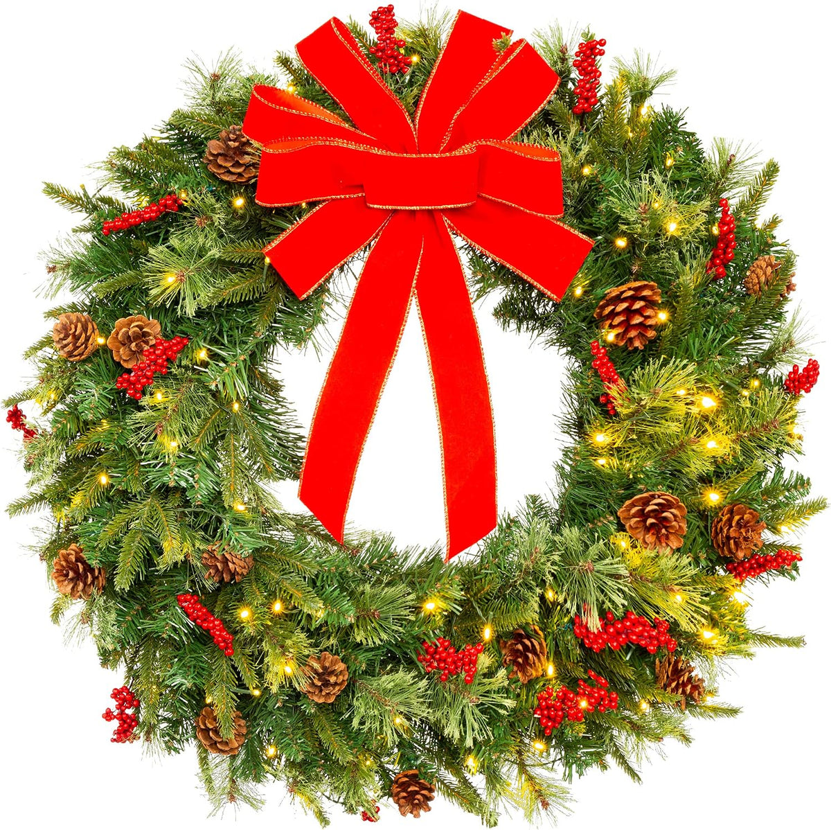 best choice products 30in pre-lit battery powered christmas, main product view