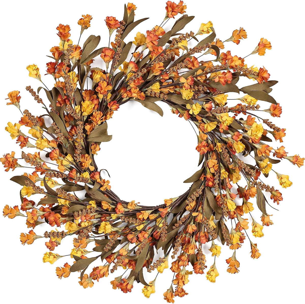 24 inch fall wreaths for front door, fall, main product view