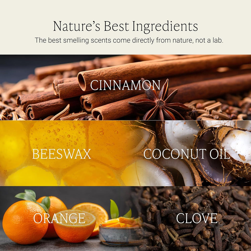 Fontana Candle Co Wood Wick Beeswax Jar Candle, Cinnamon Orange Clove – Made Safe with Coconut Oil & Pure Essential Oils – 35+ Hrs Clean Burn, Long Lasting and Non-Toxic Candles for Home & Room Decor