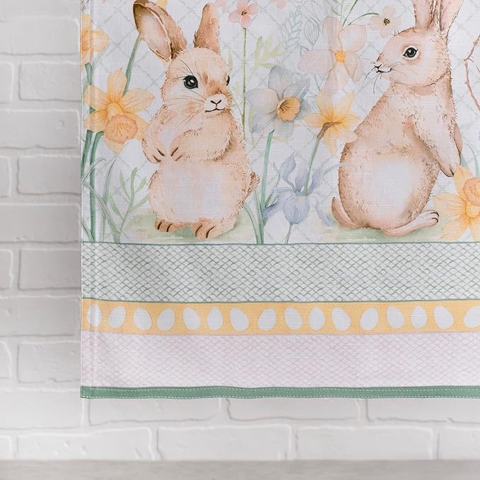 Maison d' Hermine Table Runner 100% Cotton Double Layer Table Runners 108 inches Long Decorative for Home Kitchen Dining Party Wedding Bridal Shower Spring Summer (Easter Dew , 14.50" x 108")