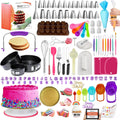 RFAQK 700 PCs Cake Decorating Kit with Baking Supplies Cake Decoration Set including Springform Pans, Cake Turntable, Numbered Piping Tips, Icing Spatulas, Fondant tools & much more (700Pcs)