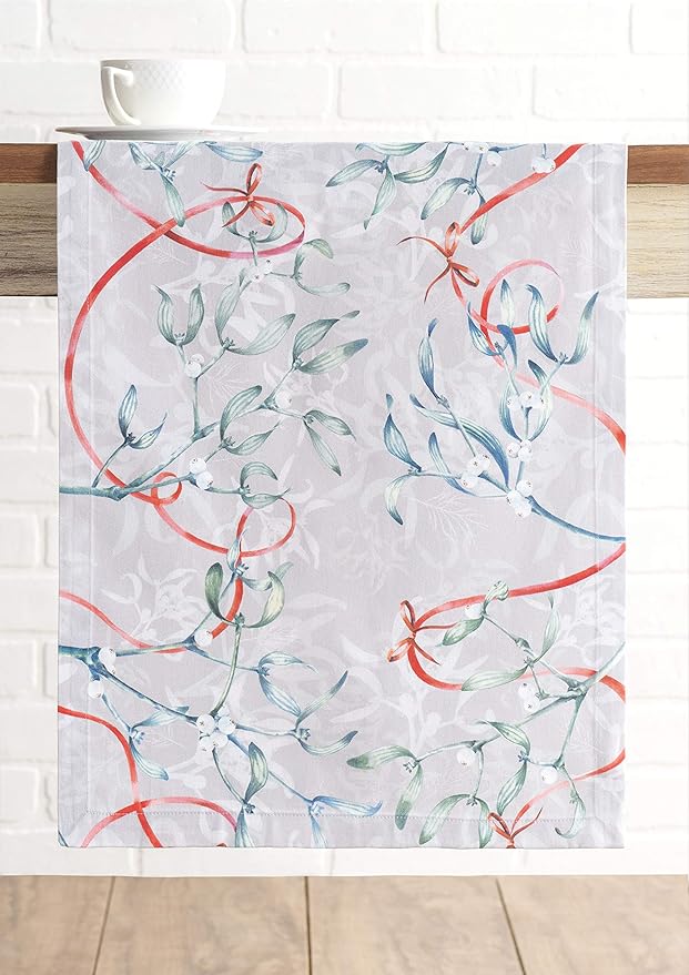 Maison d' Hermine Table Runner 100% Cotton Single Layer Table Runners 72 inches Long for Thanksgiving Christmas Decorations Home Kitchen Dining Party Wedding (Enora, 14.5" x 72")