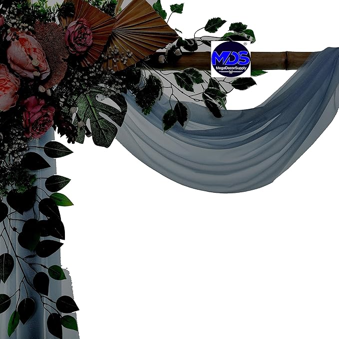 MDS Halloween Chiffon Draping Fabric - 1 Panel, 30" Wide x 20ft Long - Sheer Spooky Arbor & Canopy Drapery for Haunted House Backdrops, Party Ceilings, DIY Costumes & Themed Events - Dusty Blue
