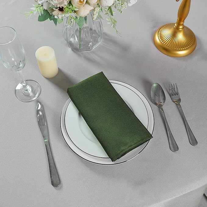 Cloth Napkins 20x20 inch Washable Polyester Dinner Napkins Soft Table Napkins for Wedding Party Dining Banquet(Willow,25PCS)