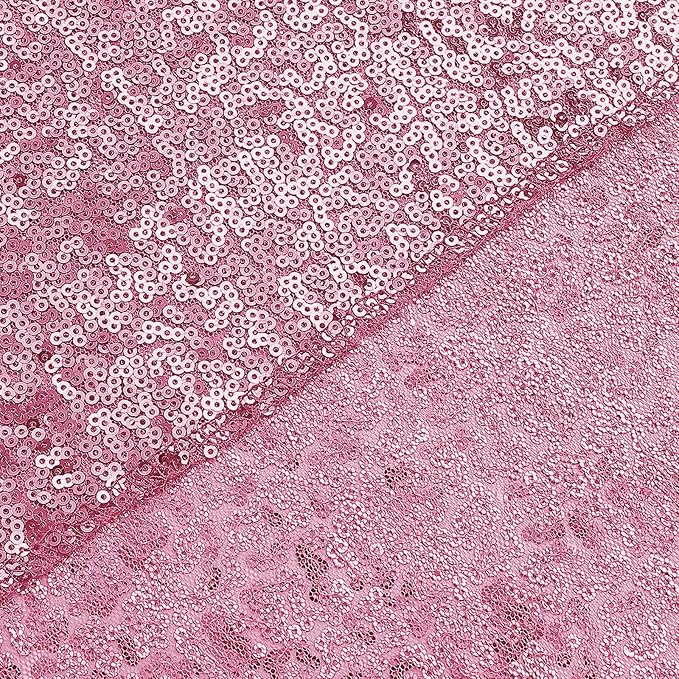 Sugargirl Pink Sequin Backdrop Curtain 2 Panels 2FTx8FT Glitter Pink Background Drapes Sparkle Photography Backdrop for Party Wedding Birthday Wall Decoration