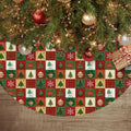 Christmas Tree Skirt 48 Inch, Red Christmas Tree Skirt Snowflake Ball Funny Xmas Decor Seasonal Winter Holiday Indoor Home Party Decorations
