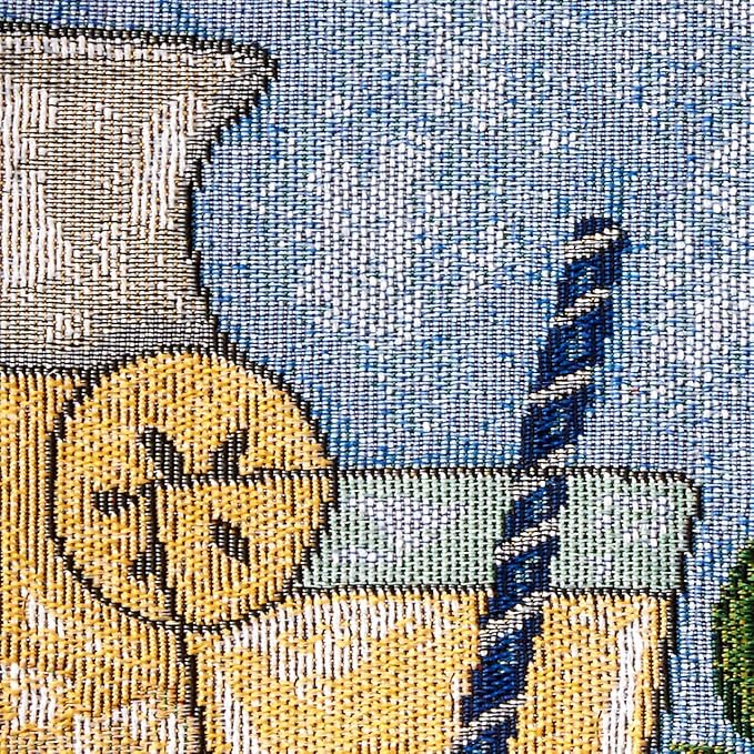 Tache Blue Summer Table Runner 90 Inches Long Fruity Drinks Colorful Watermelon Lemonade Decorative Spring Summer Blue Red Woven Tapestry Long Kitchen Coffee Dining Table Runners