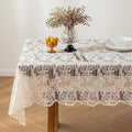 Lace Embroidered Tablecloth. Rectangle Lace Vintage Tablecloth Dustproof Table Protector for Kitchen Dining Room Party Banquet Home Picnic Wedding Decoration (Creamy White 78.5×53 inch)
