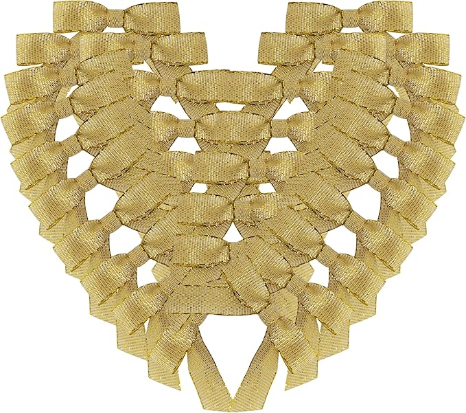 50pcs/pak 1-1/2" Mini Metallic Gold Ribbon Bows Without Twist Ties for Crafts Candy Packing Decor Christmas Halloweeen Decoration (W.Gold)